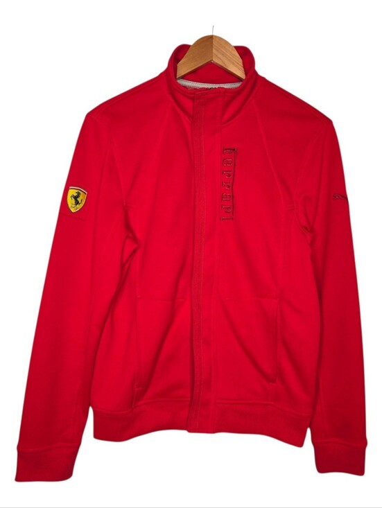 Puma Mens Red Scuderia Ferrari Italy Full Zip Racing Track Jacket Size Small